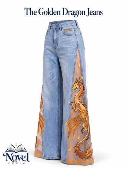 NovelDenim Lace-Slit Jeans