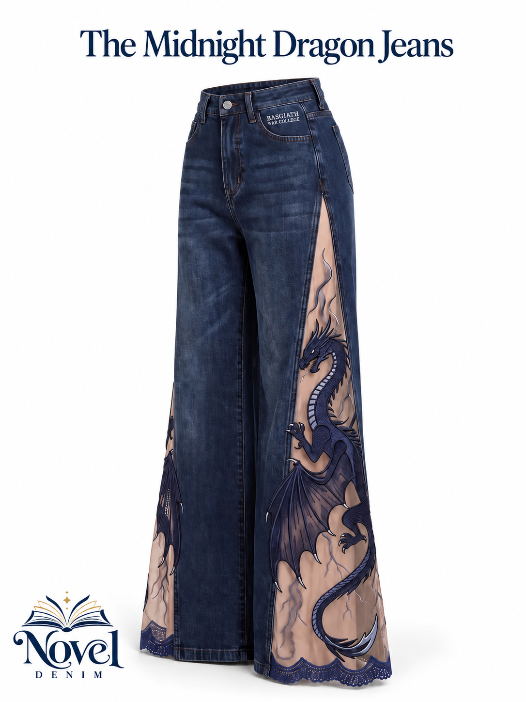 NovelDenim Lace-Slit Jeans