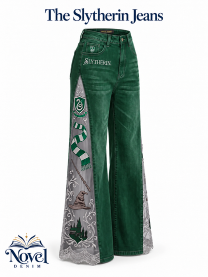 NovelDenim Lace-Slit Jeans